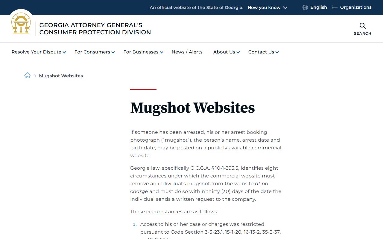 Wilkes County jail mugshots Georgia consumer removal law