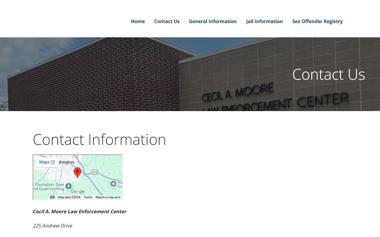 Wilkes County inmate records sheriff contact page